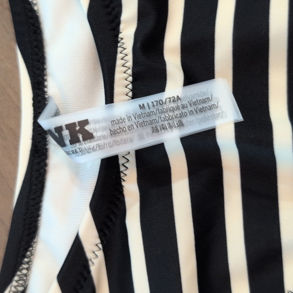 Pink Victoria Secret black& White Striped Bikini - Picture 5 of 6